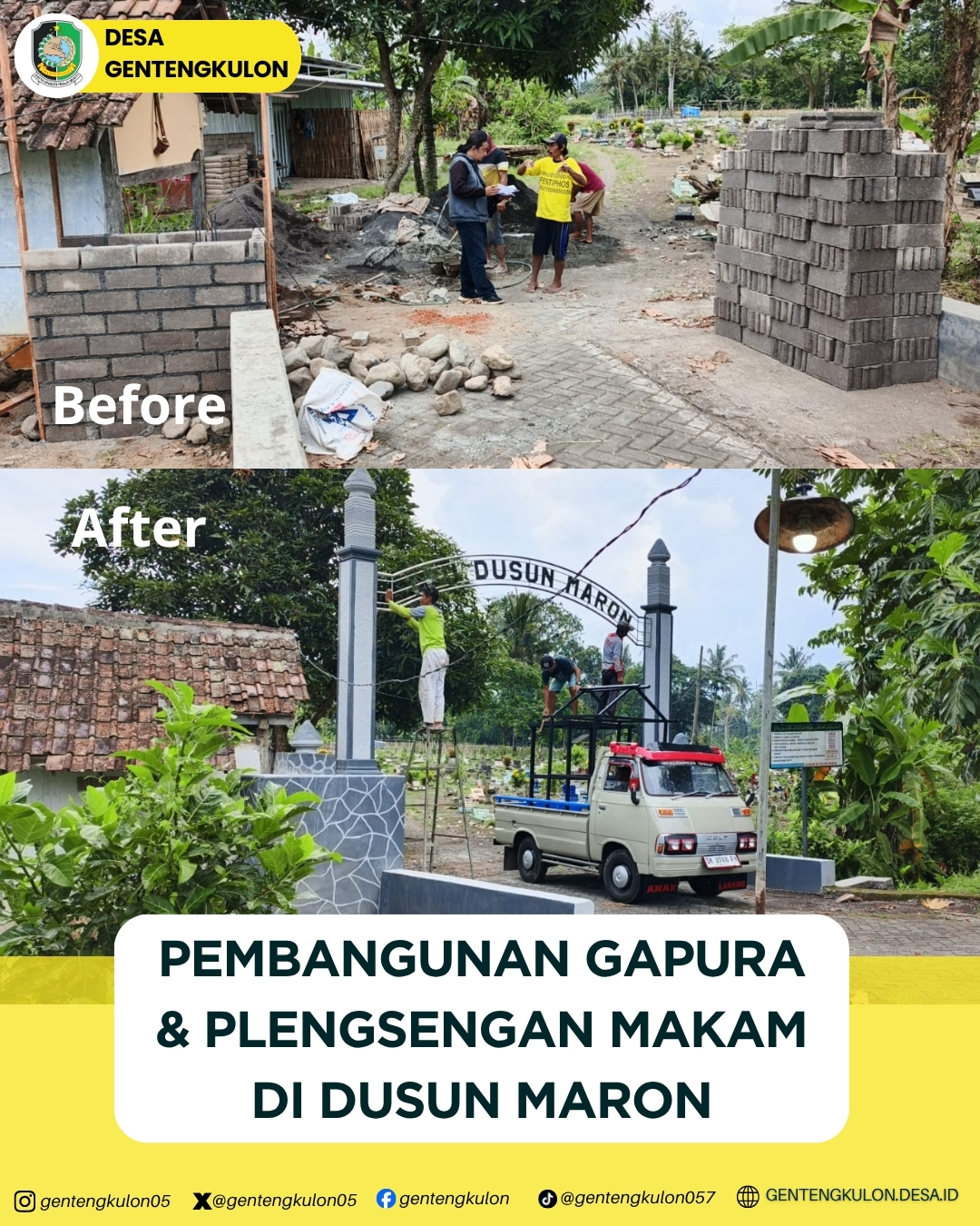 Gambar Berita PEMBANGUNAN GAPURA DAN PLENGSENGANMAKAM DI DUSUN MARON